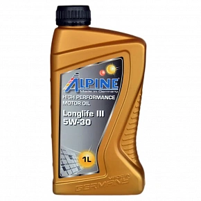 Моторна олива повна синтетика Alpine 5W-30 Longlife III C3 MB-229.51 VW-504.00/507.00 BMW LL-04 1л  0285-1