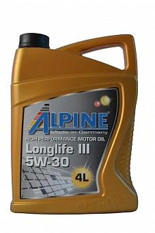 Моторна олива повна синтетика Alpine 5W-30 Longlife III C3 MB-229.51 VW-504.00/507.00 BMW LL-04 5л  0285-5